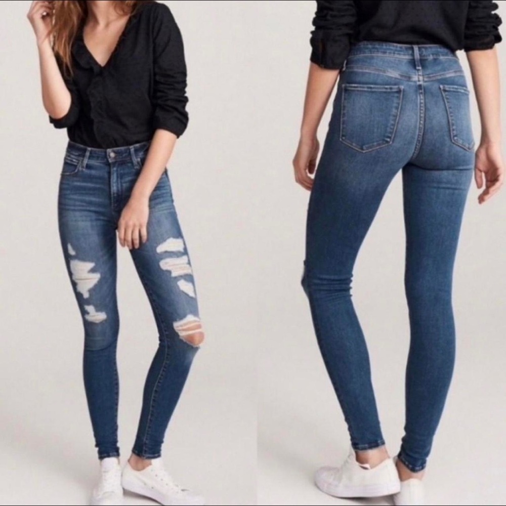 Abercrombie & Fitch Simone High Rise Super Skinny Dark Wash Jeans 10R/30